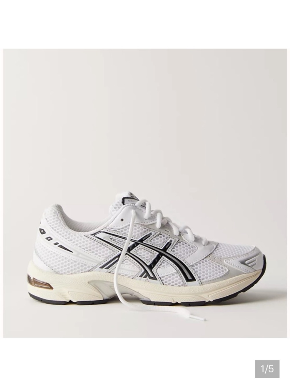 ASICS Gel-1130 Athletic Shoes in White and Black